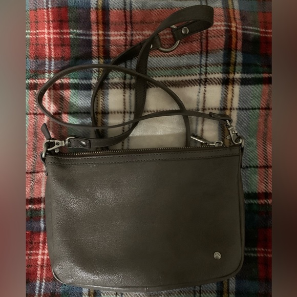 NWOT Rehard Italy 100% Italian Pebbled Leather Brown Crossbody Bag - Picture 2 of 6